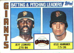 1984 Topps      576     Giants TL#{Jeff Leonard#{Atlee Hammaker#{(Checklis